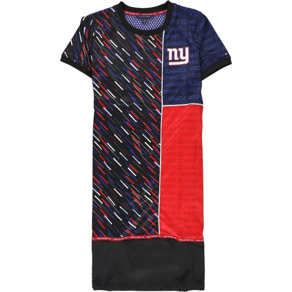 Tommy Hilfiger Strapless Patchwork Dress in Black, Red & Blue